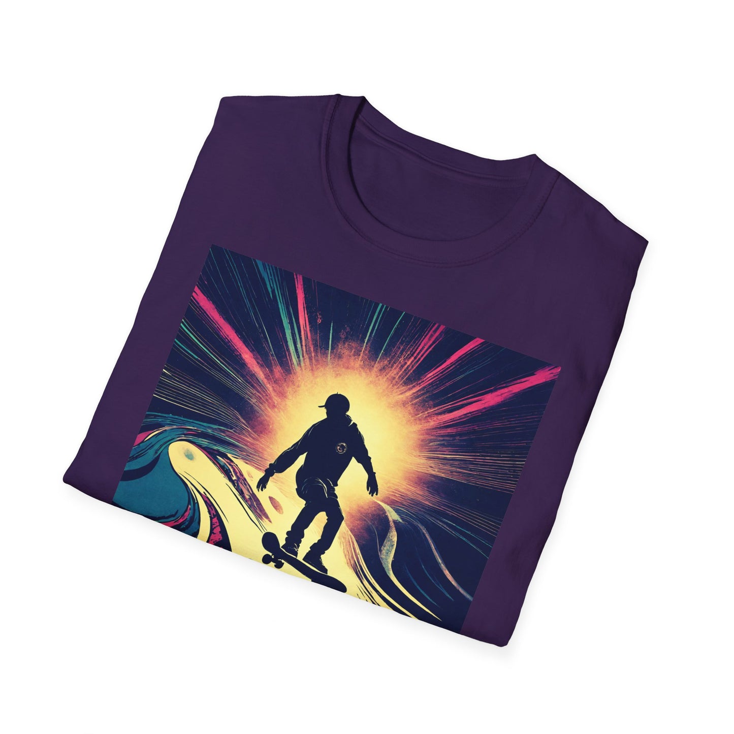 Unisex Softstyle T-Shirt Skating Wet Concrete