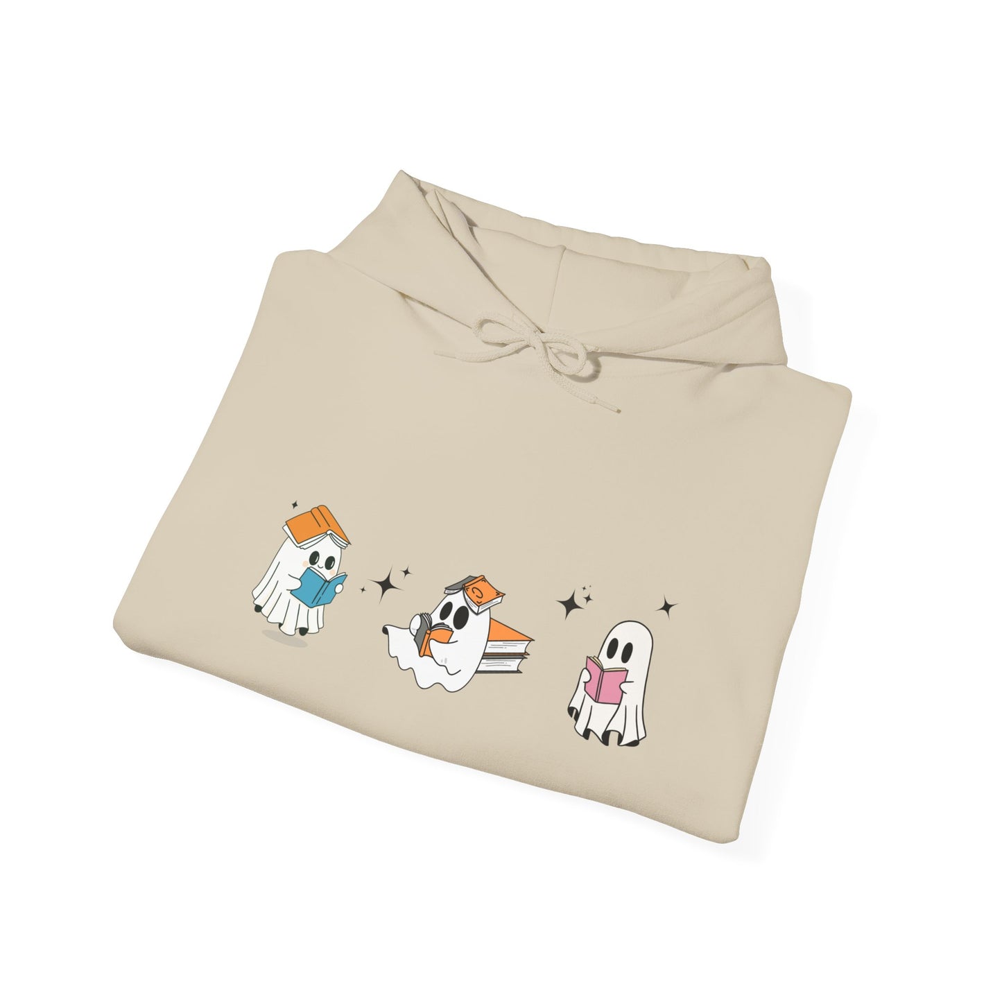 Cute Halloween Reading Ghost Hoodie