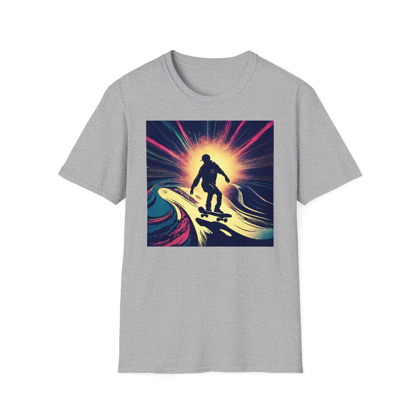 Unisex Softstyle T-Shirt Skating Wet Concrete