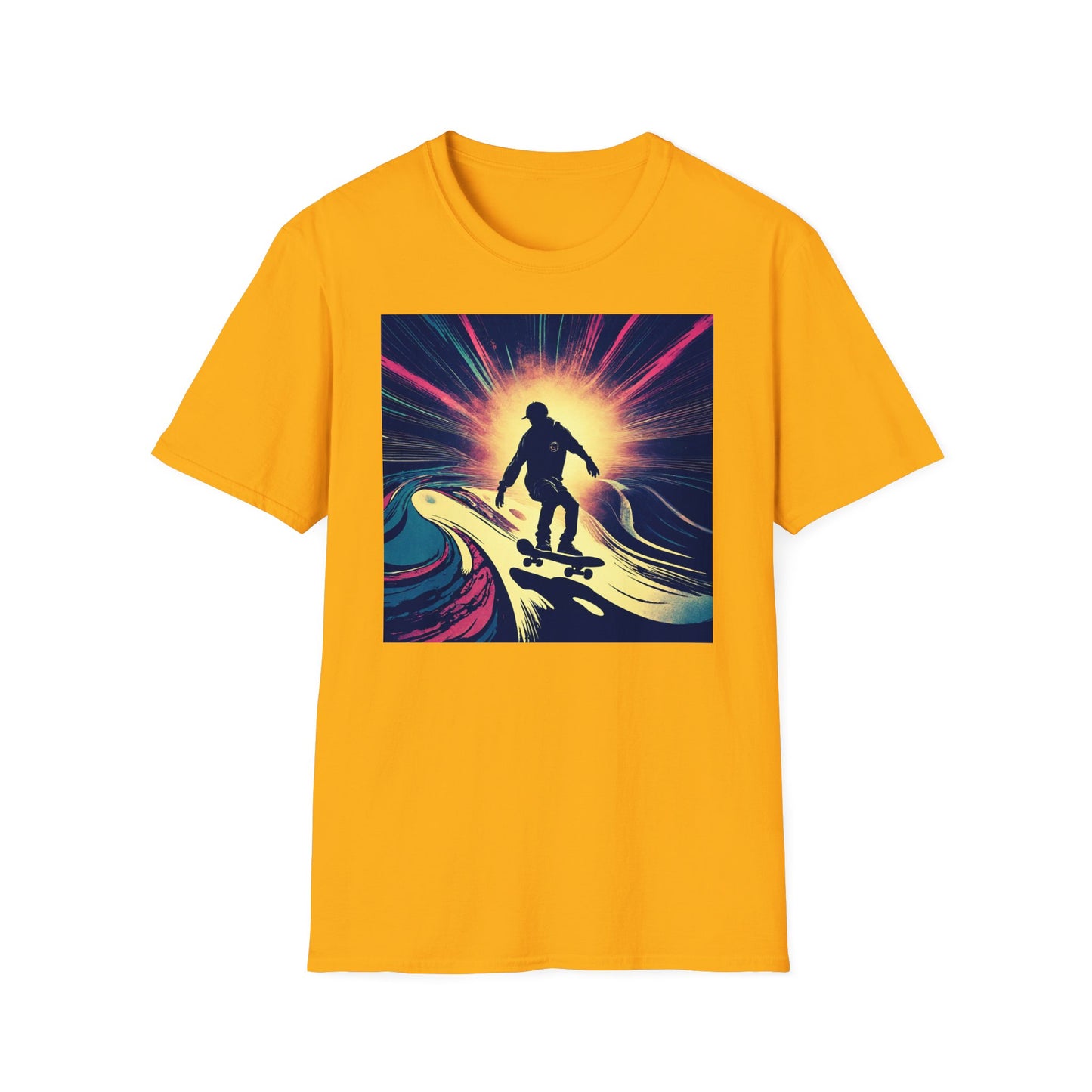 Unisex Softstyle T-Shirt Skating Wet Concrete