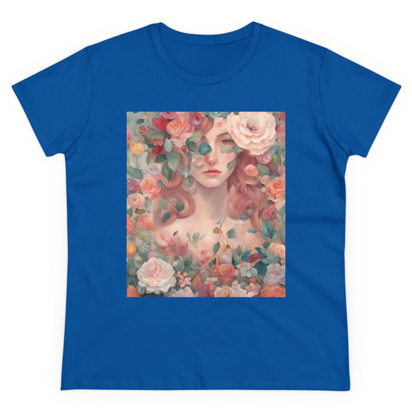 Women's Midweight Cotton Tee Surrounded by Roses