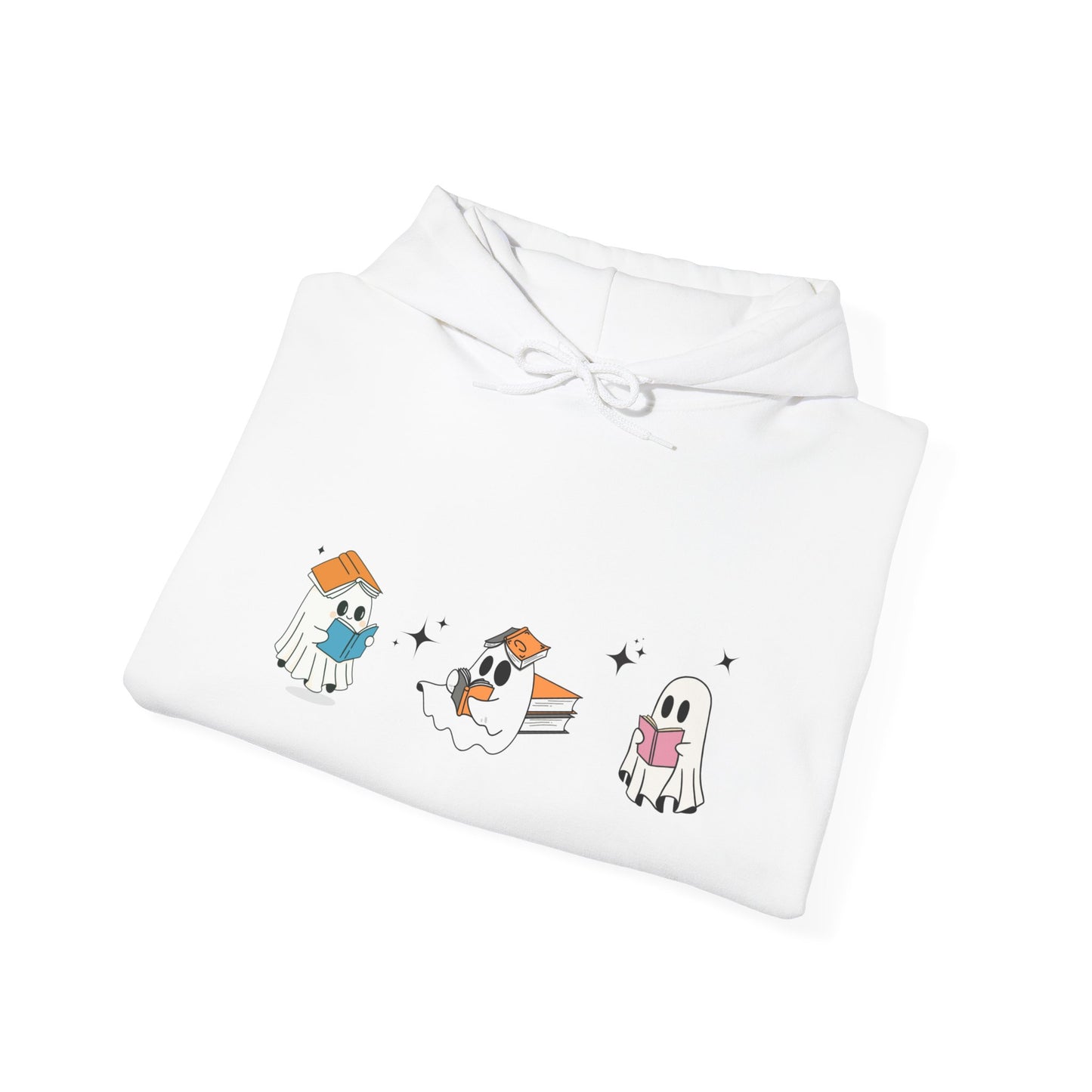 Cute Halloween Reading Ghost Hoodie