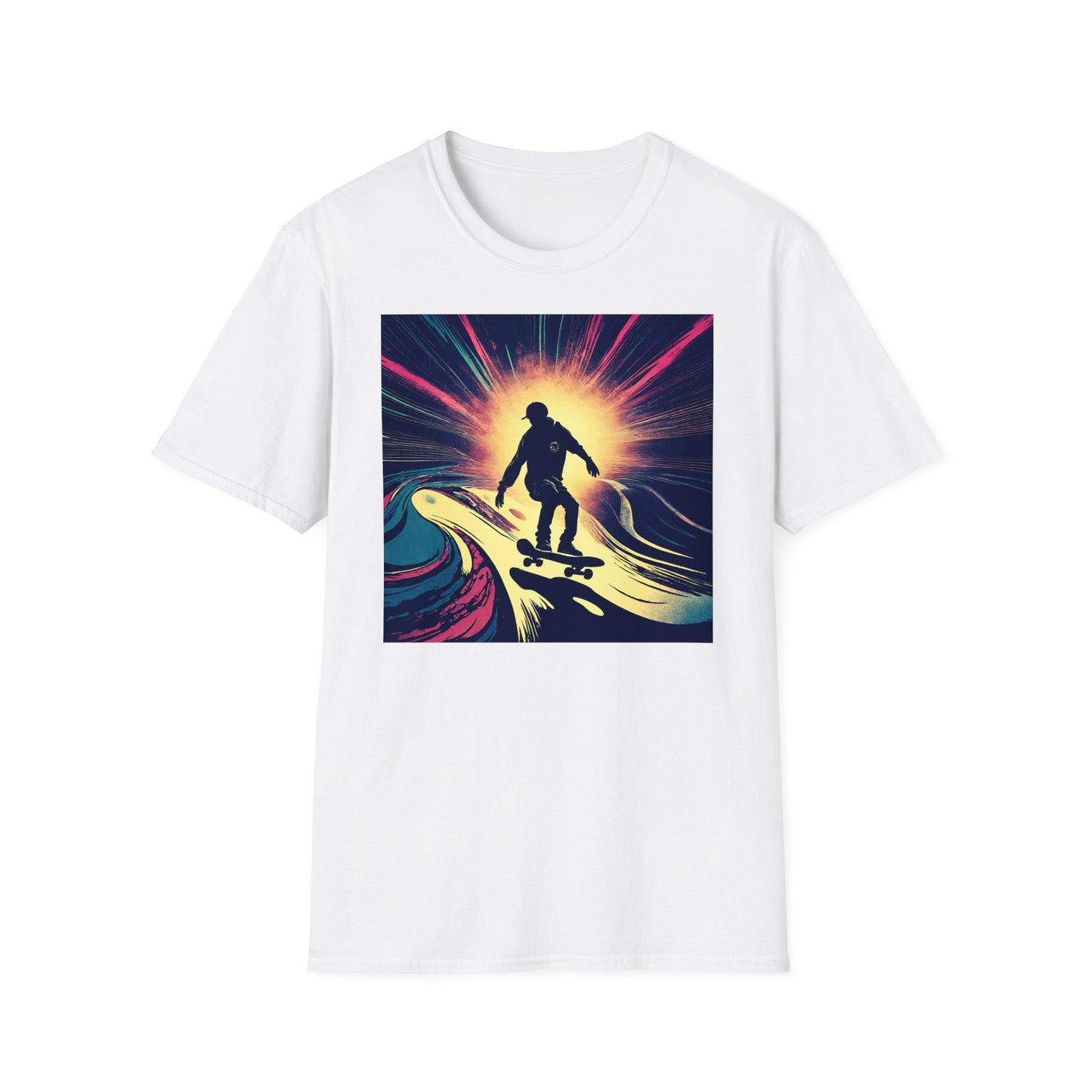 Unisex Softstyle T-Shirt Skating Wet Concrete