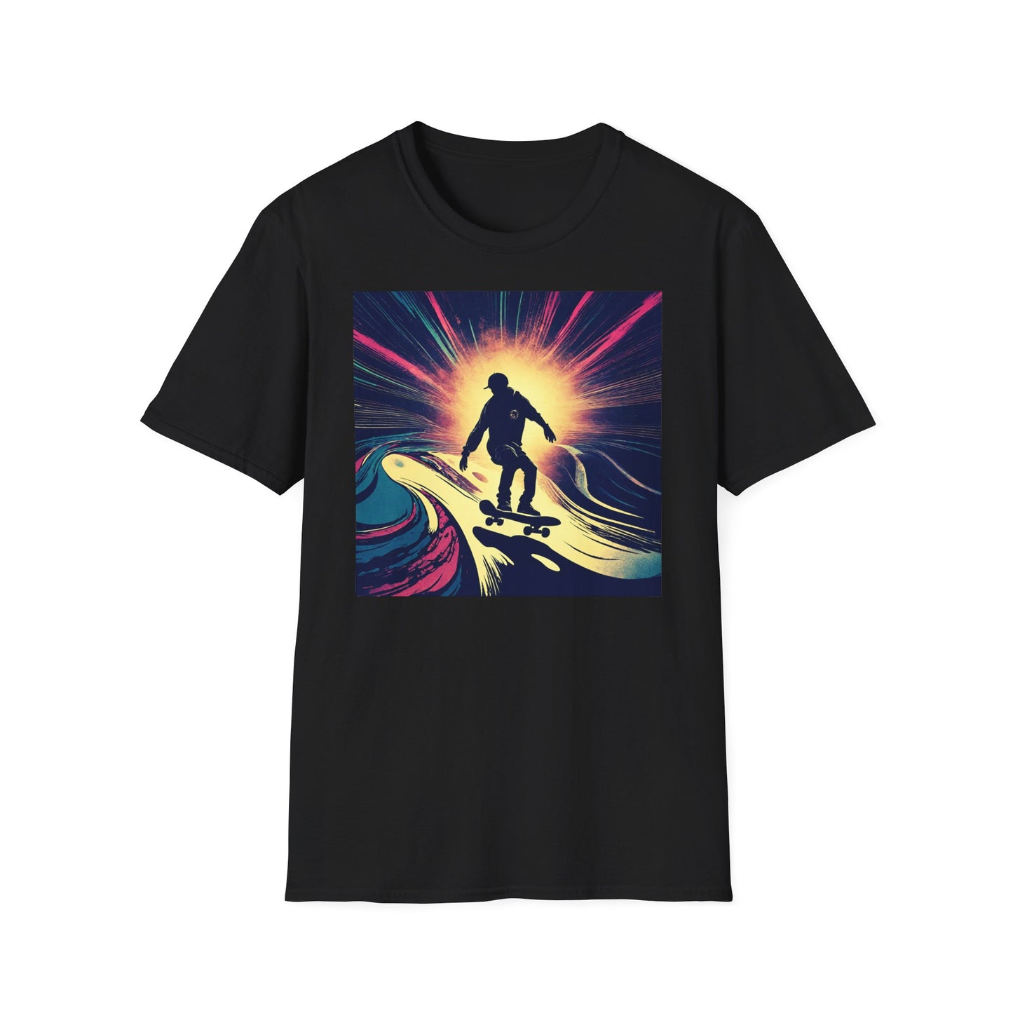 Unisex Softstyle T-Shirt Skating Wet Concrete