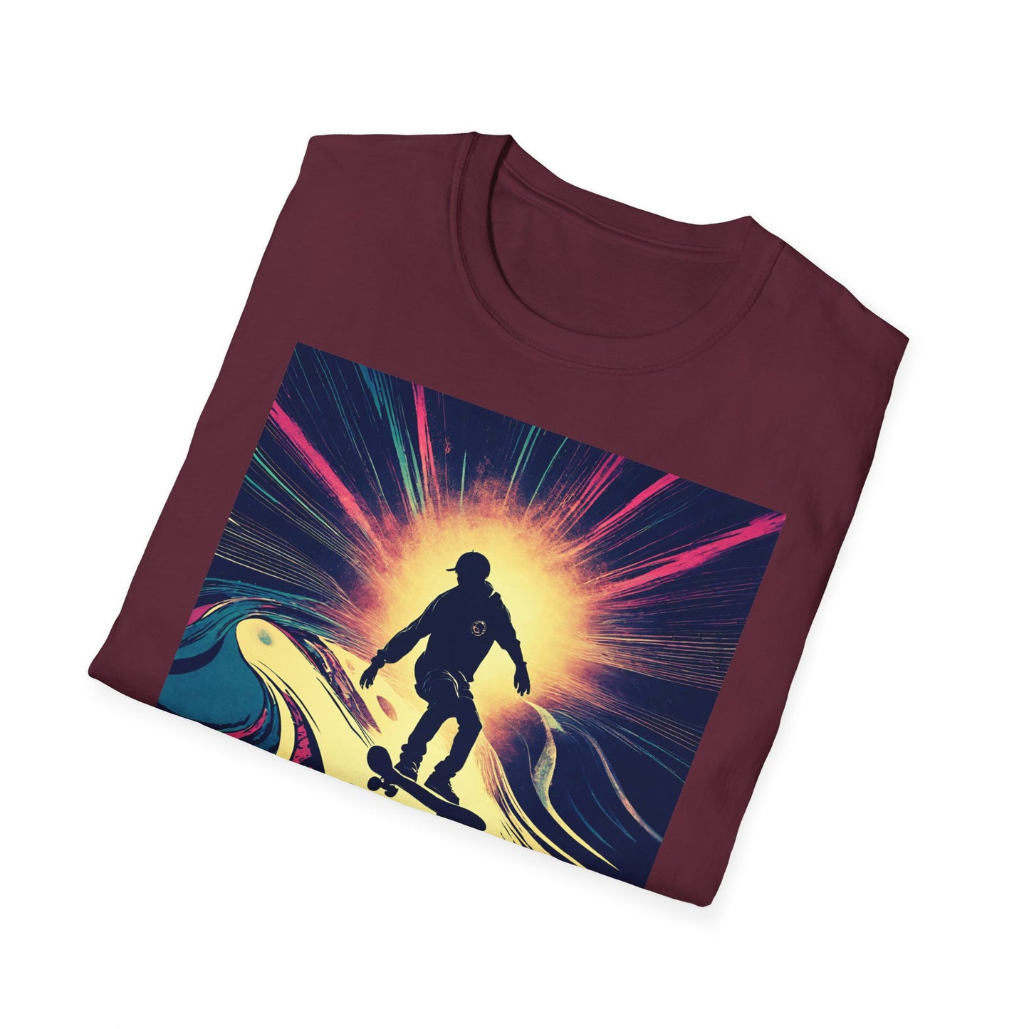 Unisex Softstyle T-Shirt Skating Wet Concrete