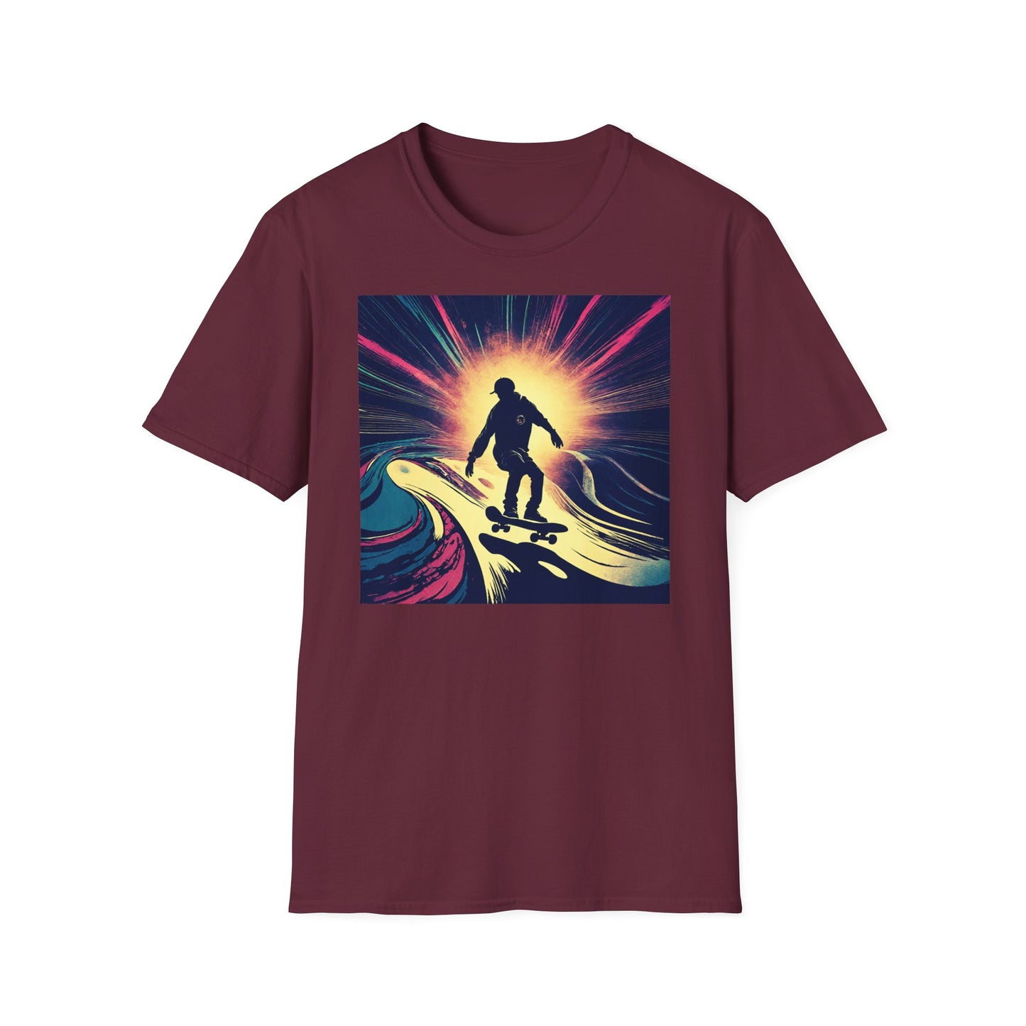 Unisex Softstyle T-Shirt Skating Wet Concrete