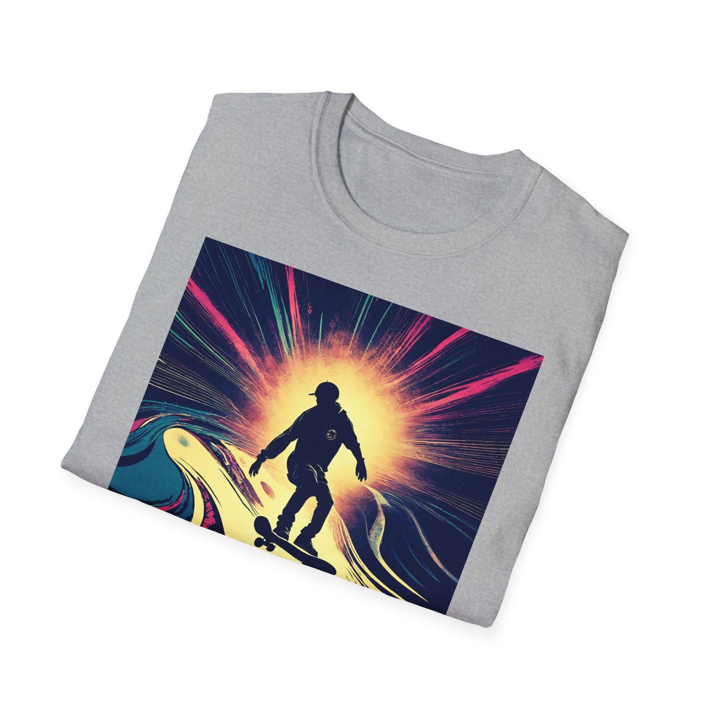 Unisex Softstyle T-Shirt Skating Wet Concrete