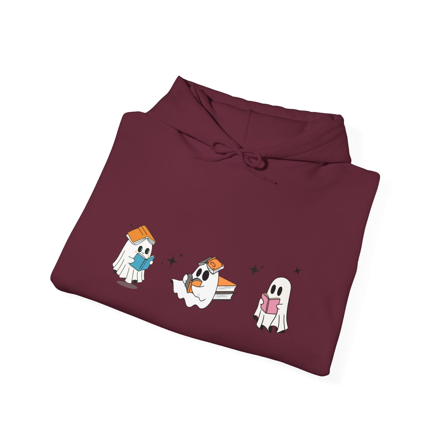 Cute Halloween Reading Ghost Hoodie