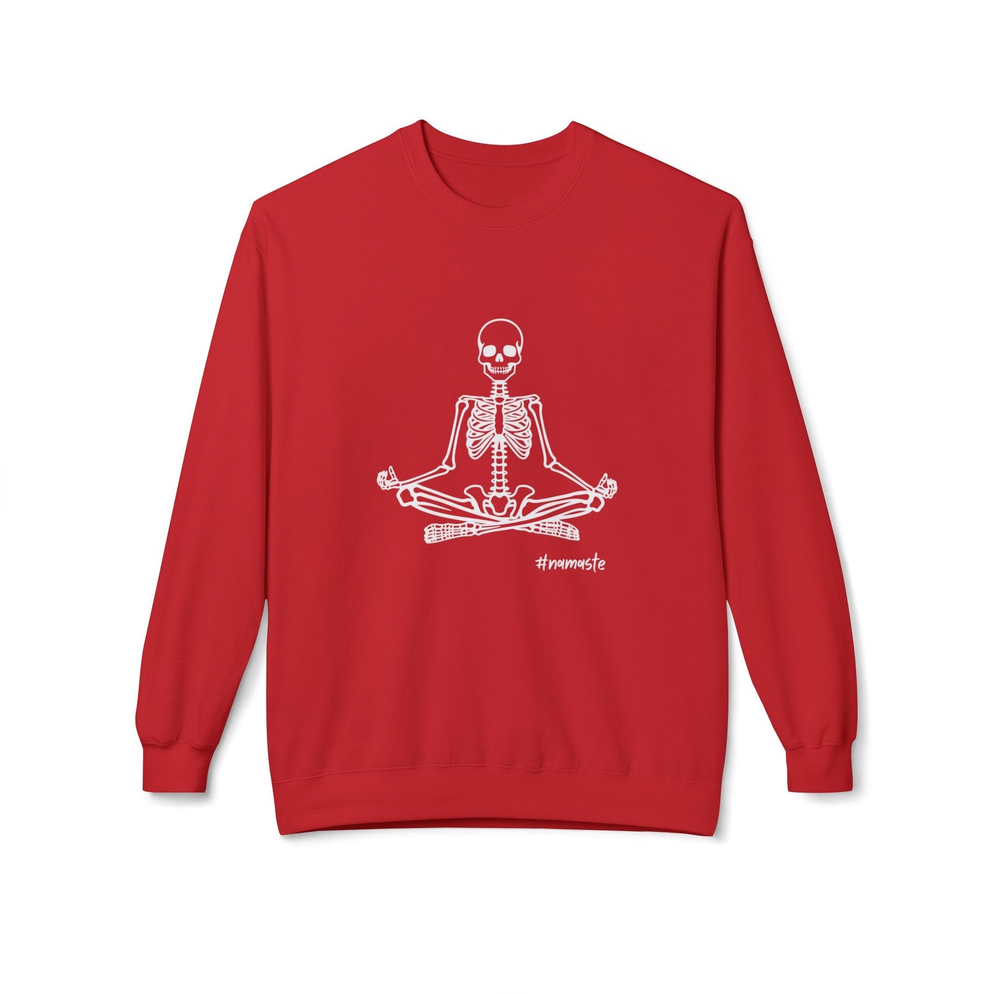 Unisex Softstyle Fleece Crewneck Sweatshirt, Meditating Skeleton