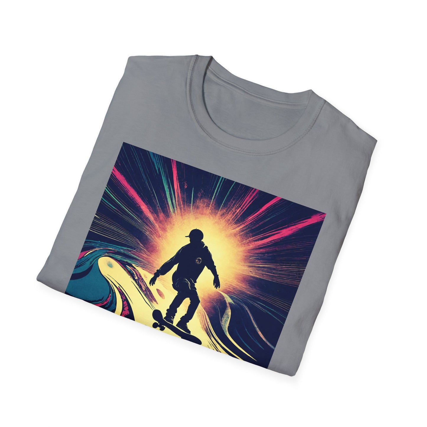 Unisex Softstyle T-Shirt Skating Wet Concrete