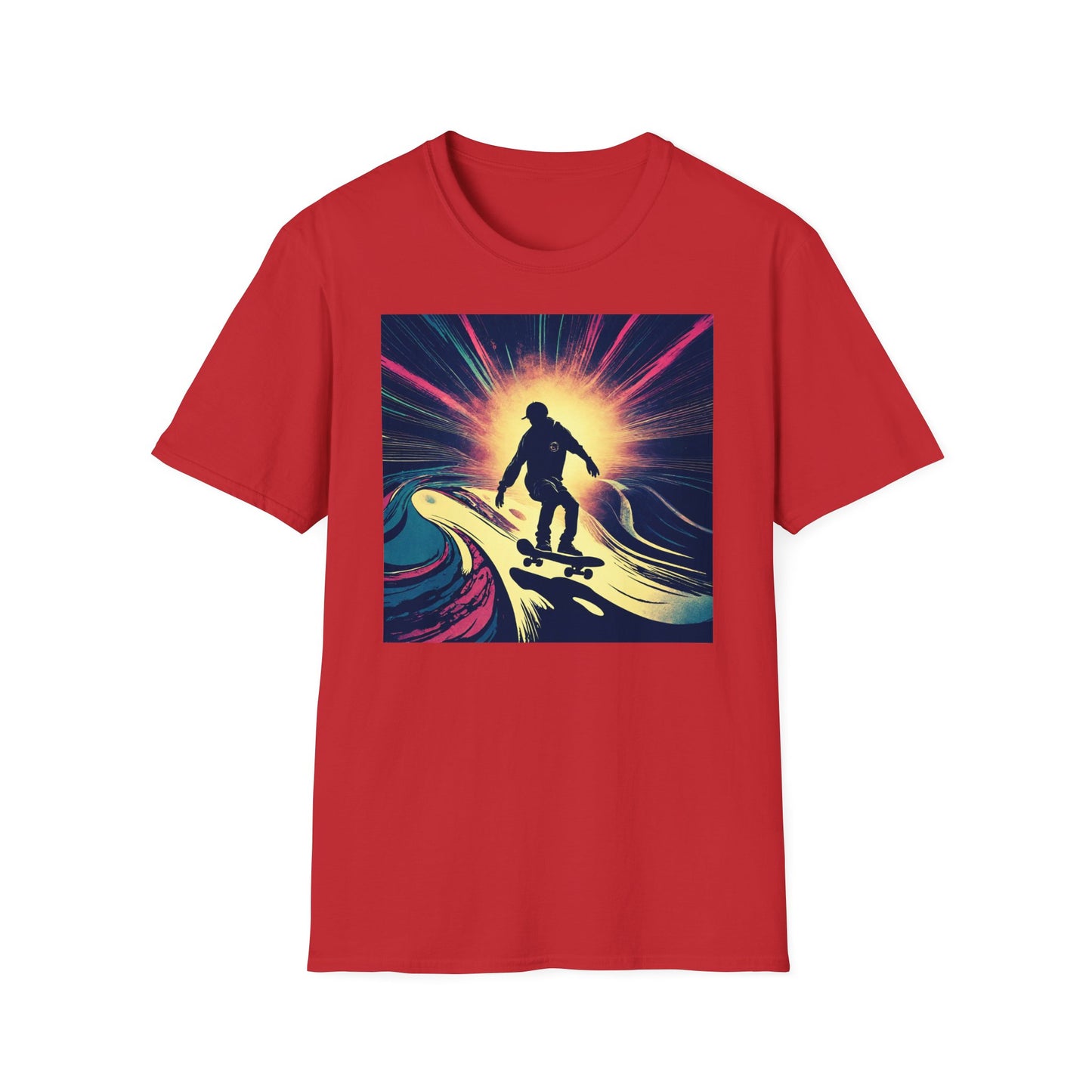 Unisex Softstyle T-Shirt Skating Wet Concrete