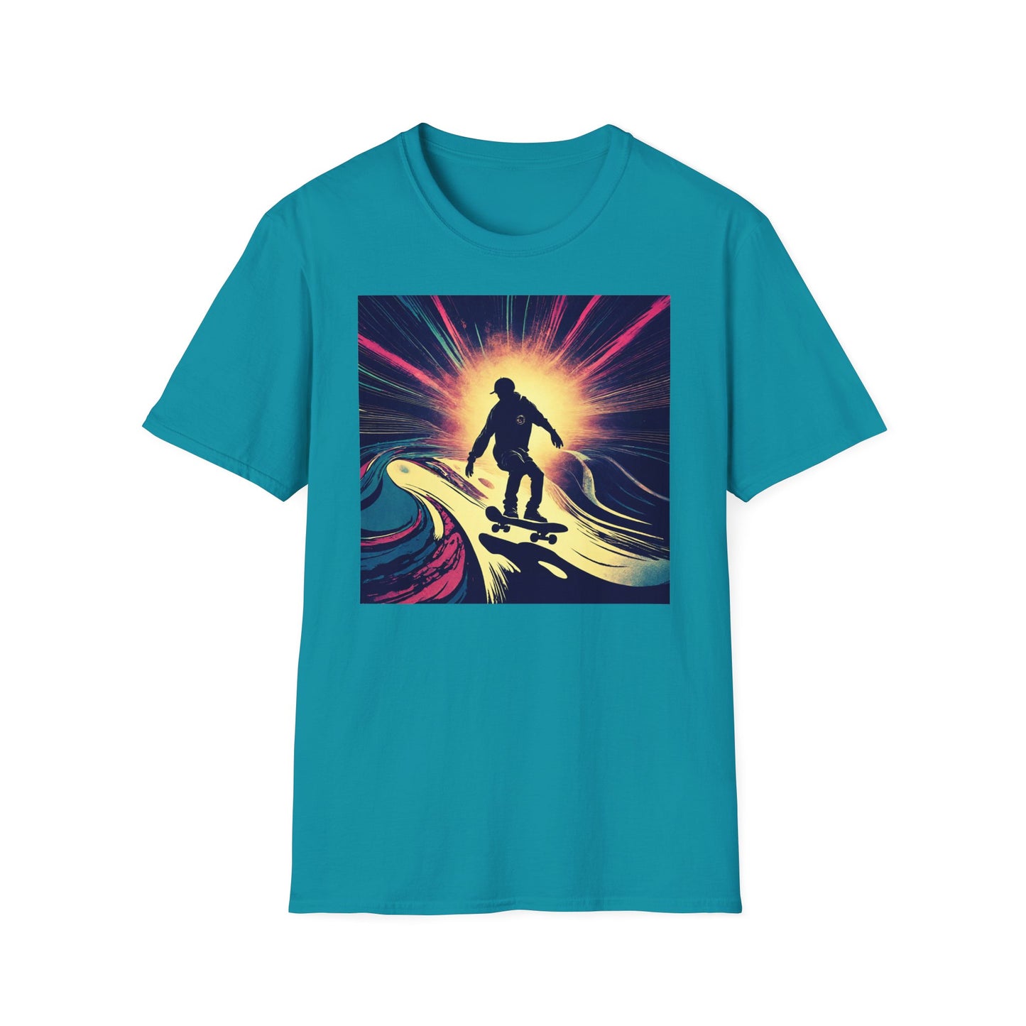 Unisex Softstyle T-Shirt Skating Wet Concrete