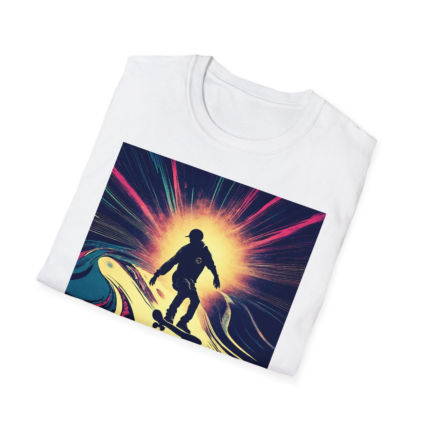 Unisex Softstyle T-Shirt Skating Wet Concrete