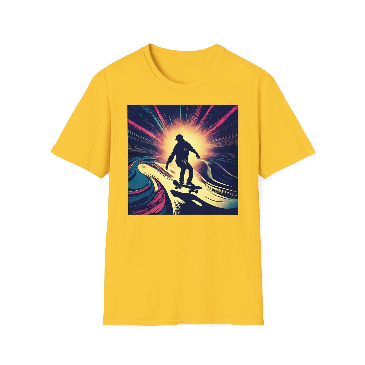 Unisex Softstyle T-Shirt Skating Wet Concrete