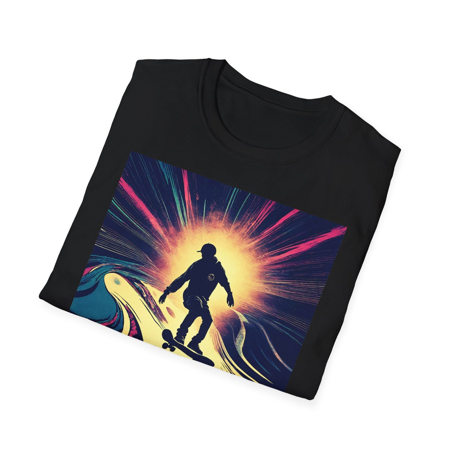 Unisex Softstyle T-Shirt Skating Wet Concrete