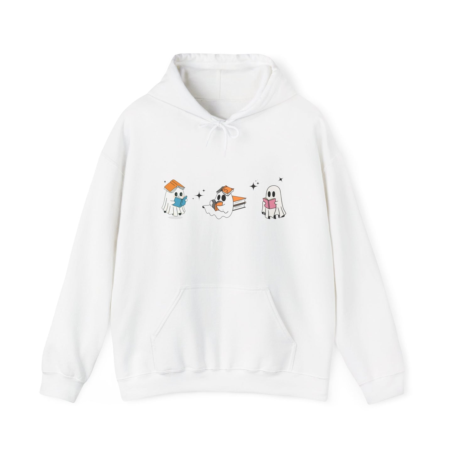 Cute Halloween Reading Ghost Hoodie